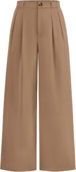 Wide Leg Dress Pants for Women – High Waisted Business Casual Trousers