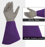 Leather Gardening Gloves – Goatskin Palm & Cowhide Cuff, Thorn-Resistant Long Garden Work Gloves (Copy) - Image 2