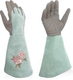 Leather Gardening Gloves – Goatskin Palm & Cowhide Cuff, Thorn-Resistant Long Garden Work Gloves (Copy) - Image 3