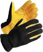 Warm Winter Gloves with Deersplit Leather